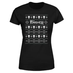 Marvel Punisher Women's Christmas T-Shirt - Black -Cheap Christmas Franchises Store 11964124 7604627062394788