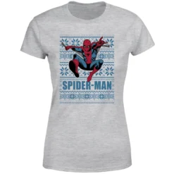 Marvel Spider-Man Women's Christmas T-Shirt - Grey -Cheap Christmas Franchises Store 11964154 3844627063534440