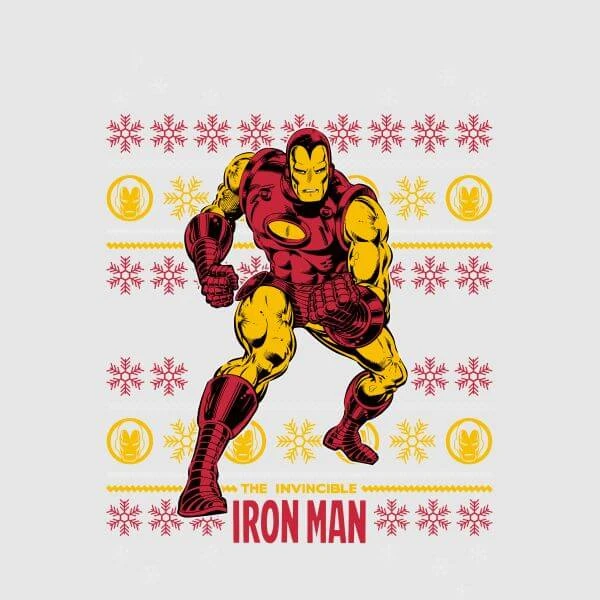 Marvel Iron Man Women's Christmas T-Shirt - Grey 4 Marvel Iron Man Women's Christmas T-Shirt - Grey - Image 2