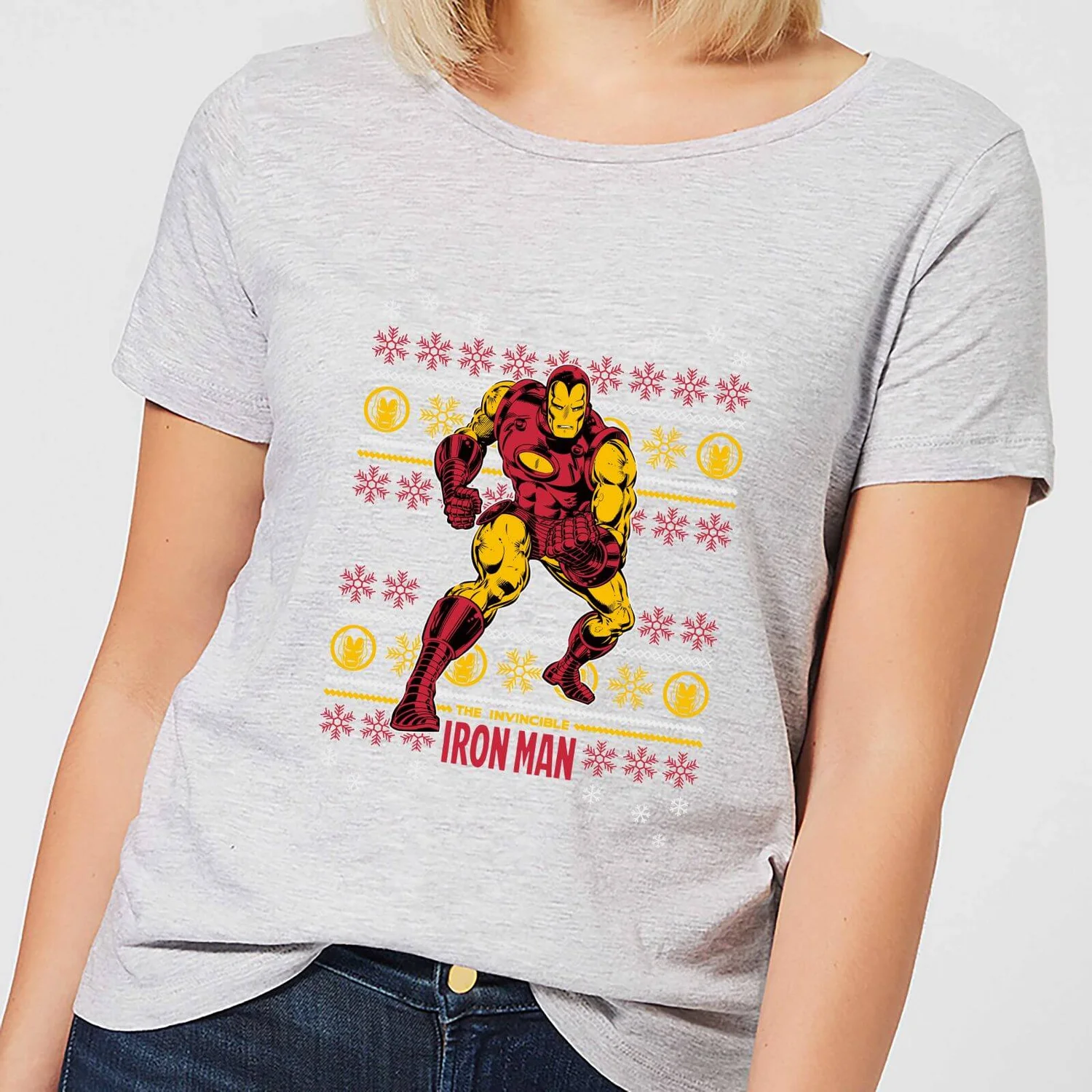 Marvel Iron Man Women's Christmas T-Shirt - Grey 3 Marvel Iron Man Women's Christmas T-Shirt - Grey