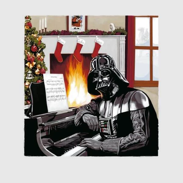 Star Wars Darth Vader Piano Player Women's Christmas T-Shirt - Grey 4 Star Wars Darth Vader Piano Player Women's Christmas T-Shirt - Grey - Image 2
