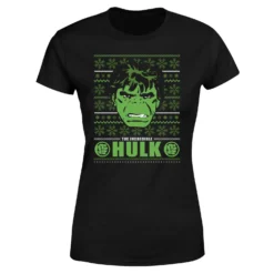 Marvel Hulk Face Women's Christmas T-Shirt - Black -Cheap Christmas Franchises Store 11964221 5784627066961172