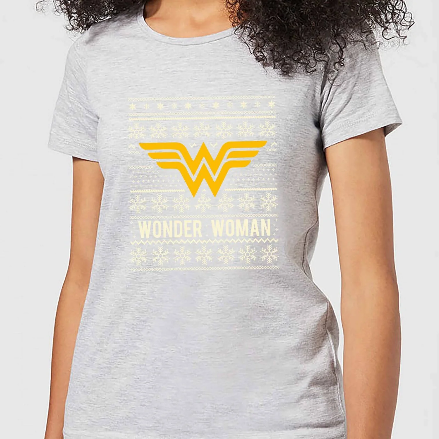 DC COMICS DC Wonder Woman Women's Christmas T-Shirt - Grey 3 DC COMICS DC Wonder Woman Women's Christmas T-Shirt - Grey