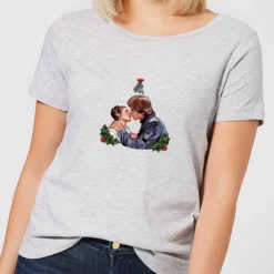 Star Wars Mistletoe Kiss Women's Christmas T-Shirt - Grey