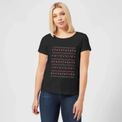 Marvel Deadpool Faces Women's Christmas T-Shirt - Black -Cheap Christmas Franchises Store 11964278 1484627091113572