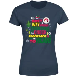 Elf Christmas Cheer Women's Christmas T-Shirt - Navy 11 Elf Christmas Cheer Women's Christmas T-Shirt - Navy -Cheap Christmas Franchises Store 11964305 1054627071408399