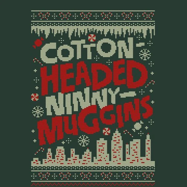 Elf Cotton-Headed-Ninny-Muggins Knit Women's Christmas T-Shirt - Forest Green 4 Elf Cotton-Headed-Ninny-Muggins Knit Women's Christmas T-Shirt - Forest Green - Image 2