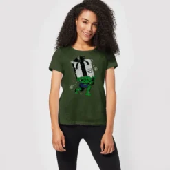 Marvel The Incredible Hulk Christmas Present Women's Christmas T-Shirt - Forest Green -Cheap Christmas Franchises Store 11964363 1144627073772777