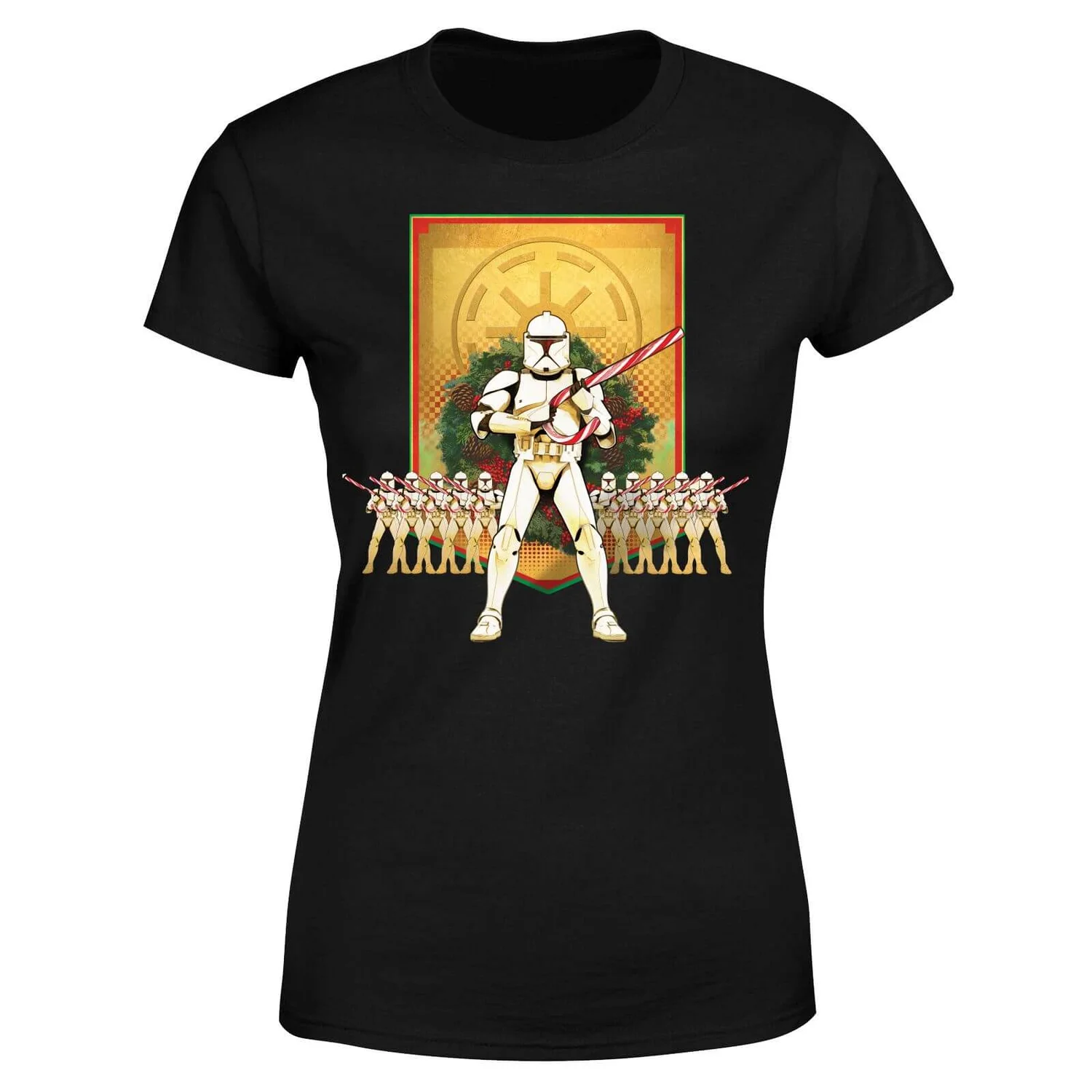 Star Wars Candy Cane Stormtroopers Women's Christmas T-Shirt - Black 7 Star Wars Candy Cane Stormtroopers Women's Christmas T-Shirt - Black - Image 5