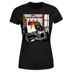 Star Wars Darth Vader Piano Player Women's Christmas T-Shirt - Black -Cheap Christmas Franchises Store 11964380 1244627075751865