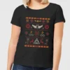 Harry Potter Knit Women's Christmas T-Shirt - Black -Cheap Christmas Franchises Store 11964454 1164627080212073