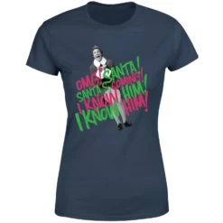 Elf Santa! I Know Him! Women's Christmas T-Shirt - Navy 11 Elf Santa! I Know Him! Women's Christmas T-Shirt - Navy -Cheap Christmas Franchises Store 11964474 1754627081892079