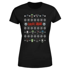 DC COMICS DC Suicide Squad Women's Christmas T-Shirt - Black -Cheap Christmas Franchises Store 11964491 1874627083138207