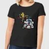 Star Wars Tangled Fairy Lights Droids Women's Christmas T-Shirt - Black -Cheap Christmas Franchises Store 11964501 9024627083392031