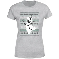 Disney Frozen Olaf Dancing Women's Christmas T-Shirt - Grey -Cheap Christmas Franchises Store 11964518 1754627059283521