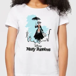 Disney Mary Poppins Rooftop Landing Women's Christmas T-Shirt - White