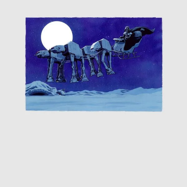 Star Wars AT-AT Darth Vader Sleigh Women's Christmas T-Shirt - Grey 4 Star Wars AT-AT Darth Vader Sleigh Women's Christmas T-Shirt - Grey - Image 2
