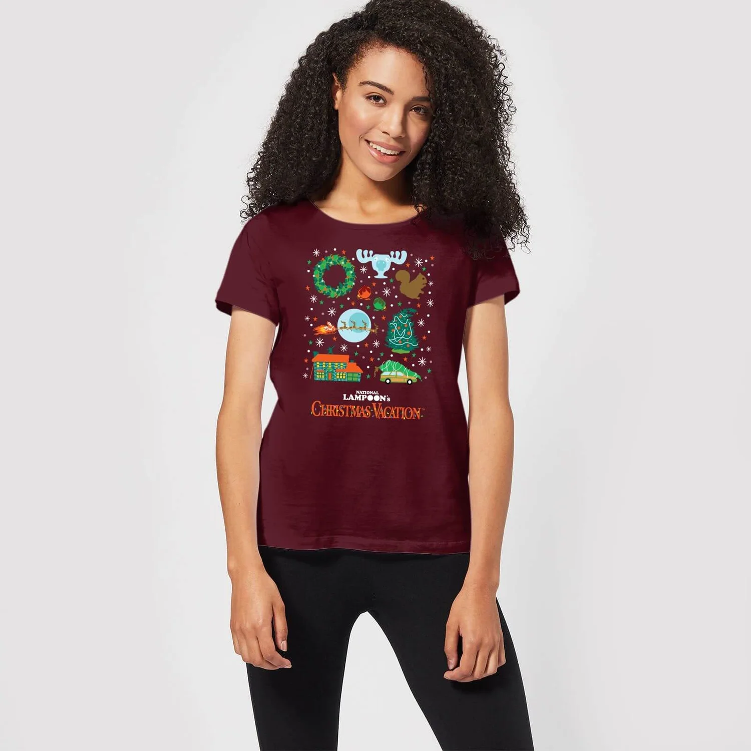 National Lampoon Griswold Christmas Starter Pack Women's Christmas T-Shirt - Burgundy 5 National Lampoon Griswold Christmas Starter Pack Women's Christmas T-Shirt - Burgundy - Image 3