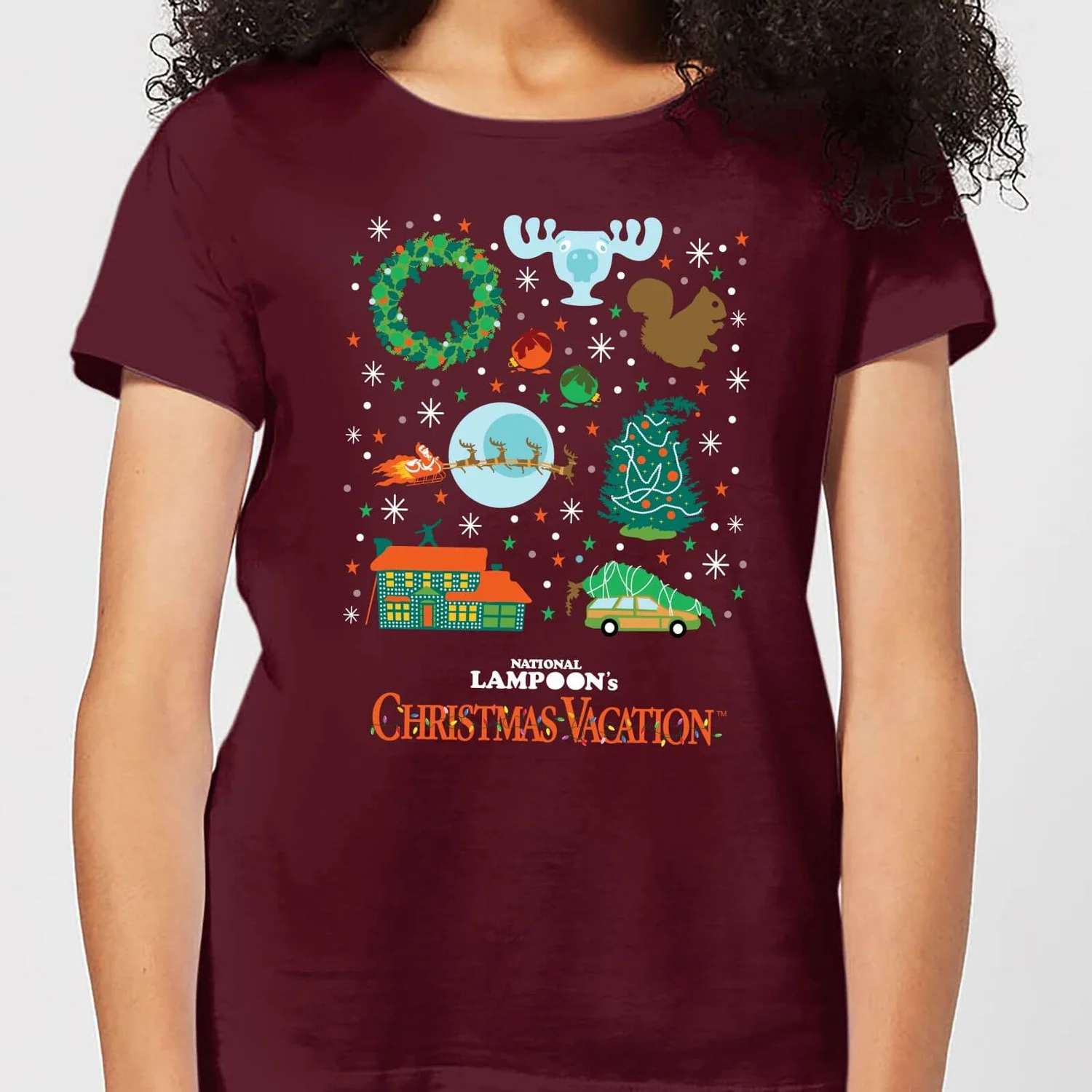 National Lampoon Griswold Christmas Starter Pack Women's Christmas T-Shirt - Burgundy 3 National Lampoon Griswold Christmas Starter Pack Women's Christmas T-Shirt - Burgundy