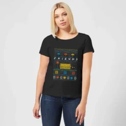 Friends Sofa Knit Women's Christmas T-Shirt - Black 9 Friends Sofa Knit Women's Christmas T-Shirt - Black -Cheap Christmas Franchises Store 11964685 1284627067435052