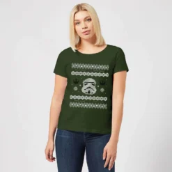 Star Wars Stormtrooper Knit Women's Christmas T-Shirt - Forest Green 9 Star Wars Stormtrooper Knit Women's Christmas T-Shirt - Forest Green -Cheap Christmas Franchises Store 11964695 1704627067707767