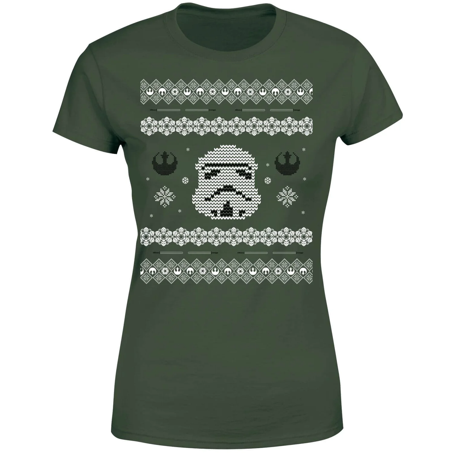 Star Wars Stormtrooper Knit Women's Christmas T-Shirt - Forest Green 7 Star Wars Stormtrooper Knit Women's Christmas T-Shirt - Forest Green - Image 5