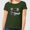 Marvel Thor Iron Man Hulk Snowflake Women's Christmas T-Shirt - Forest Green -Cheap Christmas Franchises Store 11964712 1514627068869784