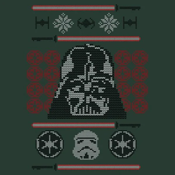 Star Wars Darth Vader Face Knit Women's Christmas T-Shirt - Forest Green 4 Star Wars Darth Vader Face Knit Women's Christmas T-Shirt - Forest Green - Image 2