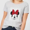 Disney Minnie Face Women's Christmas T-Shirt - Grey -Cheap Christmas Franchises Store 11964763 1944627071639807