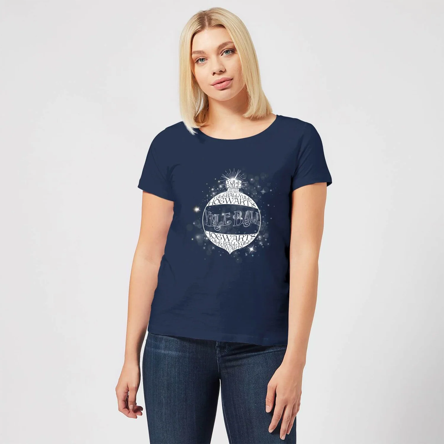 Harry Potter Yule Ball Baubel Women's Christmas T-Shirt - Navy 5 Harry Potter Yule Ball Baubel Women's Christmas T-Shirt - Navy - Image 3