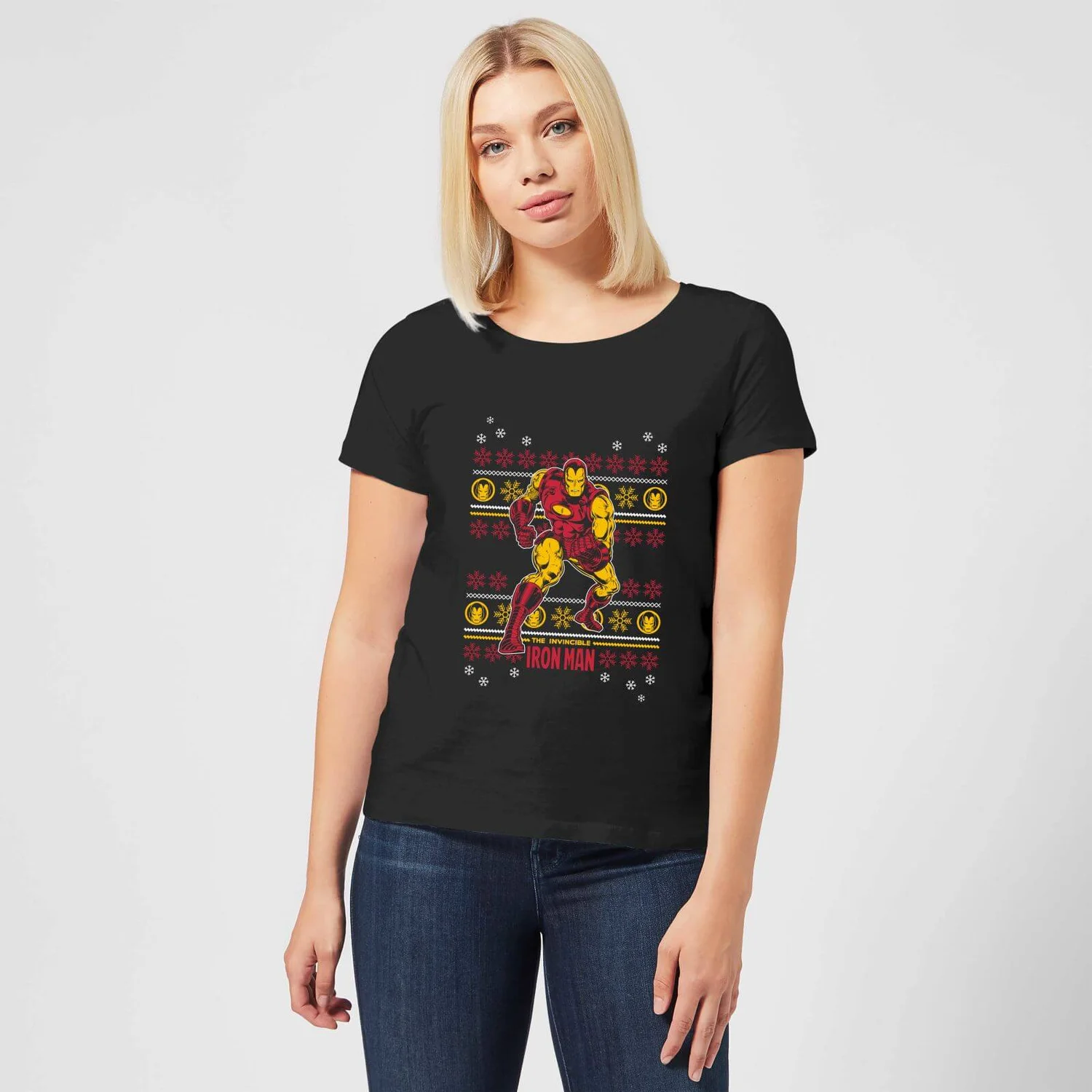 Marvel Iron Man Women's Christmas T-Shirt - Black 5 Marvel Iron Man Women's Christmas T-Shirt - Black - Image 3