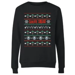 DC COMICS DC Suicide Squad Knit Pattern Women's Christmas Jumper - Black 7 DC COMICS DC Suicide Squad Knit Pattern Women's Christmas Jumper - Black -Cheap Christmas Franchises Store 11965278 2044627078150353