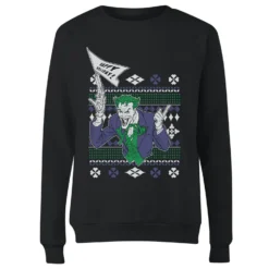 DC COMICS DC Joker Women's Christmas Jumper - Black -Cheap Christmas Franchises Store 11965476 1194627063312131