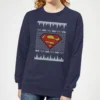 DC COMICS DC Superman Knit Women's Christmas Jumper - Navy -Cheap Christmas Franchises Store 11965611 1054627069376703