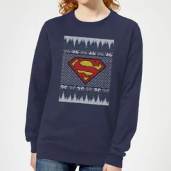 DC COMICS DC Superman Knit Women's Christmas Jumper - Navy