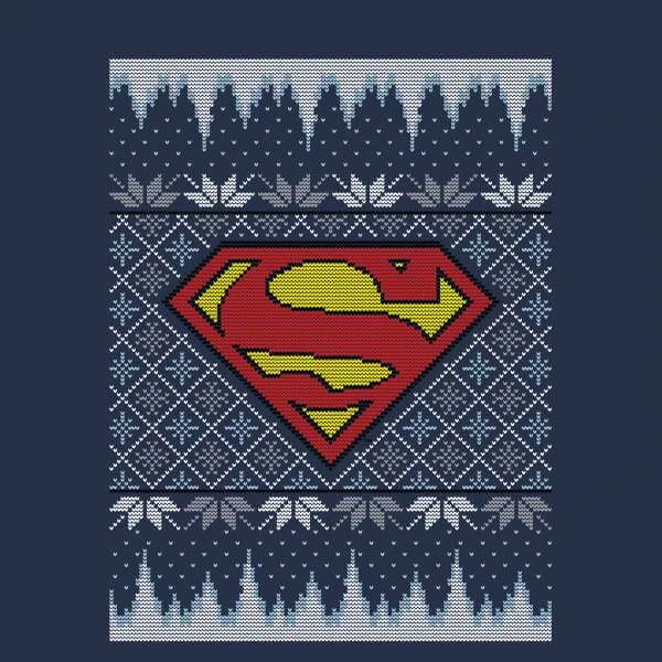 DC COMICS DC Superman Knit Women's Christmas Jumper - Navy 4 DC COMICS DC Superman Knit Women's Christmas Jumper - Navy - Image 2