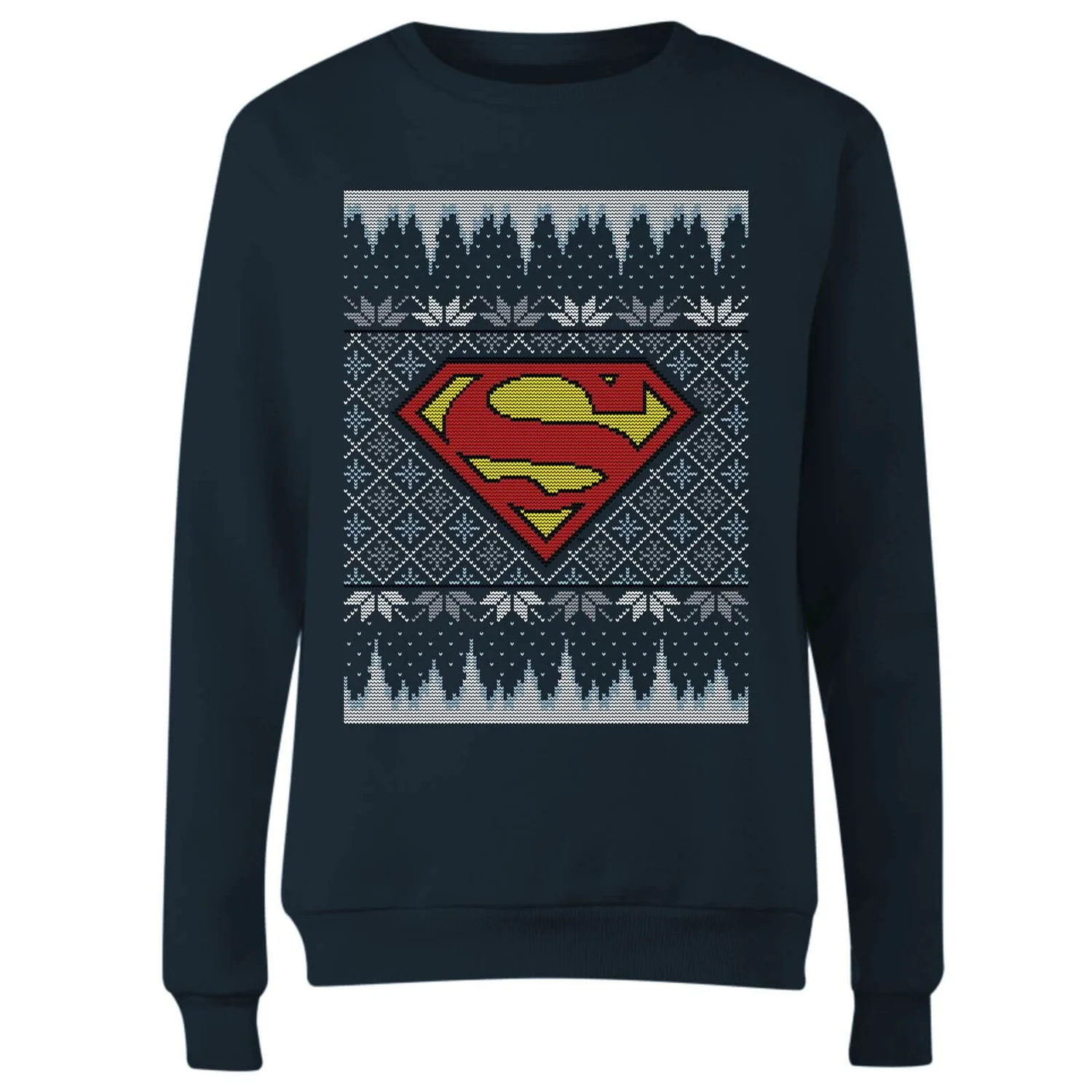 DC COMICS DC Superman Knit Women's Christmas Jumper - Navy 6 DC COMICS DC Superman Knit Women's Christmas Jumper - Navy - Image 4