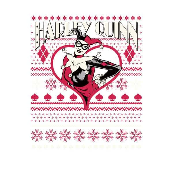 DC COMICS DC Harley Quinn Women's Christmas Jumper - White 4 DC COMICS DC Harley Quinn Women's Christmas Jumper - White - Image 2