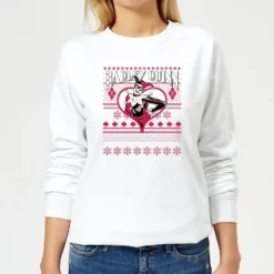 DC COMICS DC Harley Quinn Women's Christmas Jumper - White