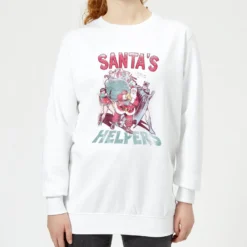 DC COMICS DC Santa's Helpers Women's Christmas Jumper - White