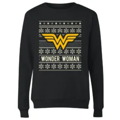 DC COMICS DC Wonder Woman Women's Christmas Jumper - Black -Cheap Christmas Franchises Store 11965799 9364627078874700