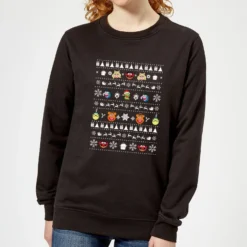 Disney Muppets Pattern Women's Christmas Jumper - Black
