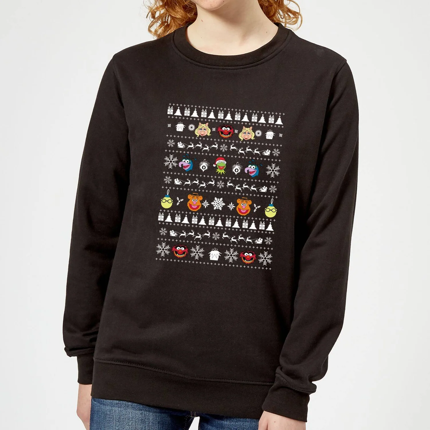 Disney Muppets Pattern Women's Christmas Jumper - Black 3 Disney Muppets Pattern Women's Christmas Jumper - Black