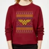 DC COMICS DC Wonder Woman Knit Women's Christmas Jumper - Burgundy