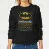 DC Comics Batman Seasons Greetings From Gotham Women's Christmas Sweatshirt - Black -Cheap Christmas Franchises Store 11966180 2094627065536229