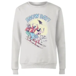 DC COMICS DC Snow Day! Women's Christmas Jumper - White -Cheap Christmas Franchises Store 11966190 4324627066209042