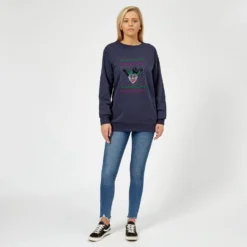 DC COMICS DC Joker Knit Women's Christmas Jumper - Navy -Cheap Christmas Franchises Store 11966380 2114627072194183