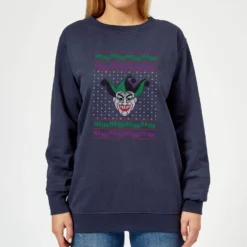 DC COMICS DC Joker Knit Women's Christmas Jumper - Navy