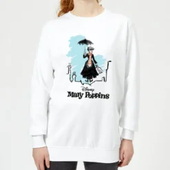 Disney Mary Poppins Rooftop Landing Women's Christmas Jumper - White