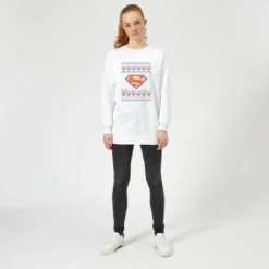 DC COMICS DC Supergirl Knit Women's Christmas Jumper - White -Cheap Christmas Franchises Store 11966474 1274627076971791